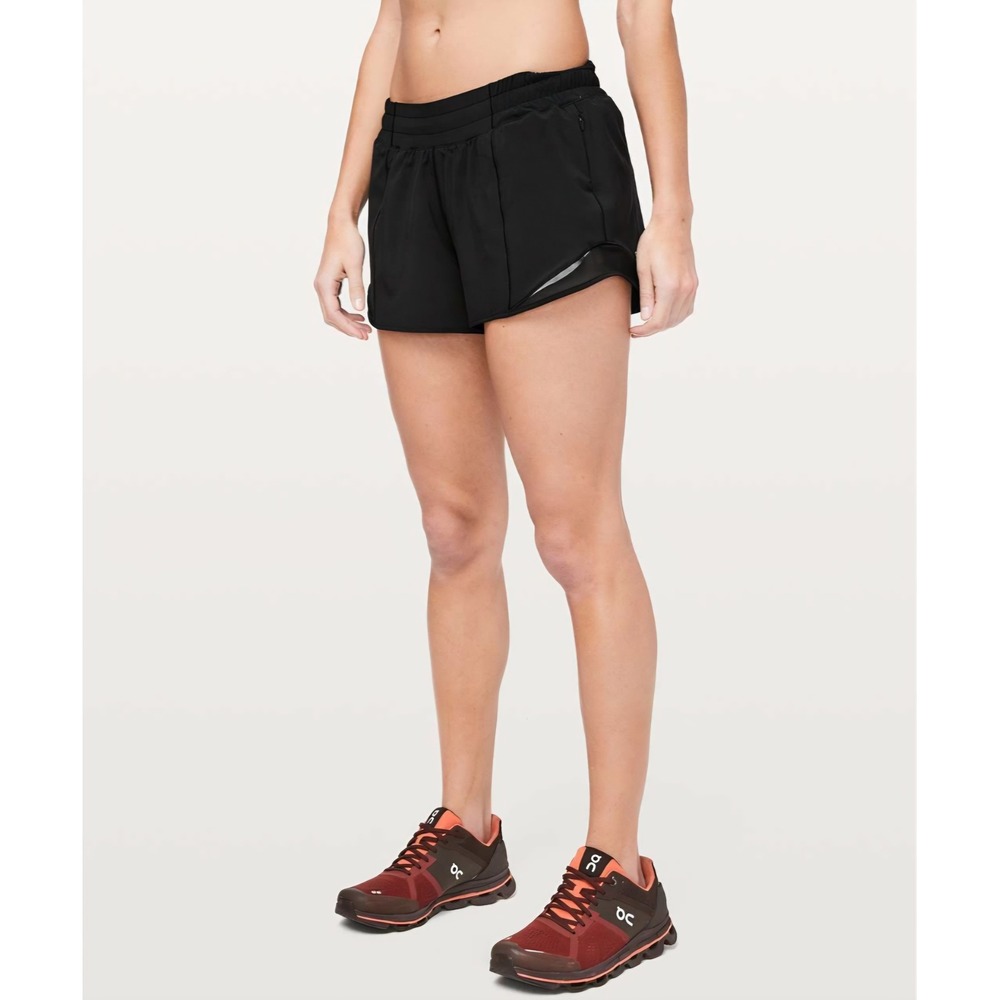 Lululemon Hotty Hot High-Rise Lined Short 4 Black W7ARLT Size 8